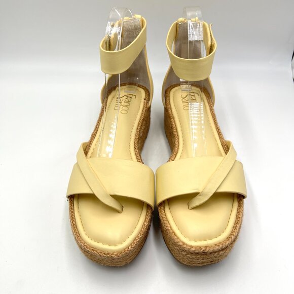 Franco Sarto Womens Size 9.5 Butter Yellow Espadrilles Platform Sandals Shoes - Picture 2 of 14